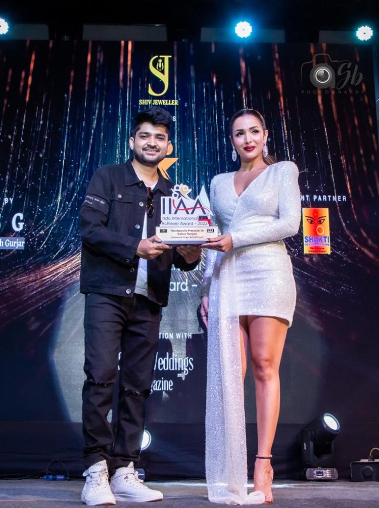 Rahul Ranjan honored with Indo International Achievers Award by Actress Malaika Arora