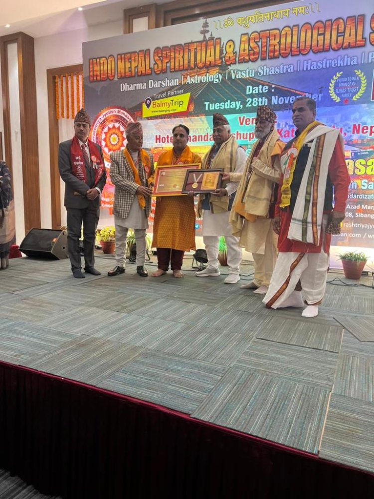 Ace Numerologist Sidhharrth S Kumaar honoured with Indo Nepal Astrological Excellence Award